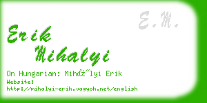 erik mihalyi business card